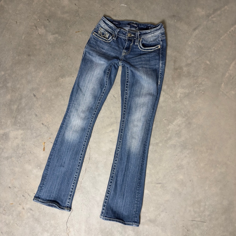 Vigoss Slim Bootcut Jeans Womens 30x32 Blue‎ Heritage Fit Y2K Western Baggy